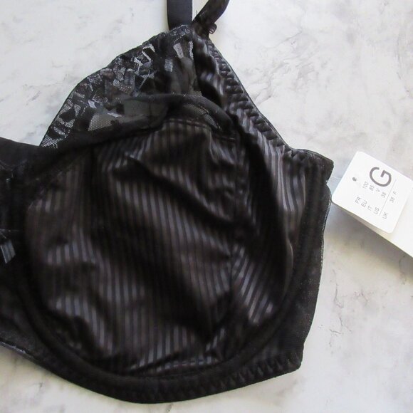 New Chantelle Bra 38G Black Pont Neuf 3 Part Cup Underwire Back Closure - Picture 3 of 7